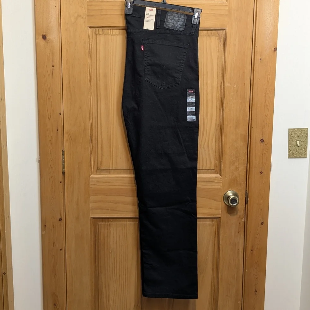 Levi's 514 Straight Leg Men's 42x32 Black Jeans Stretch Cowboy Denim Classic NWT - Picture 7 of 12